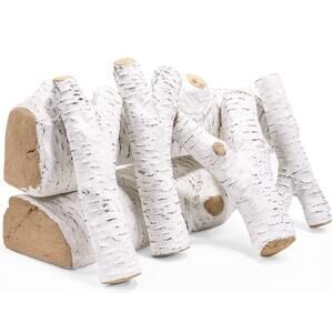 Barton 6Pc Ceramic Log Set Birch Wood Style